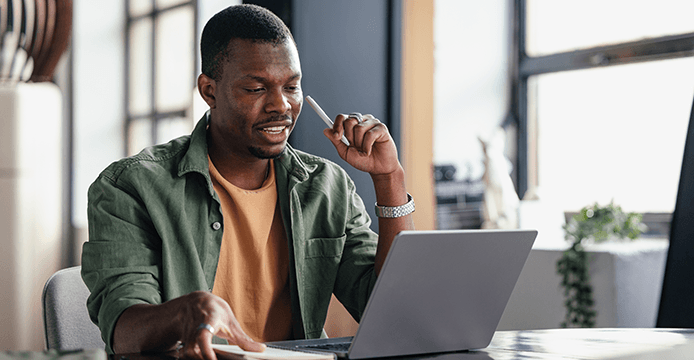 Man working at a laptop