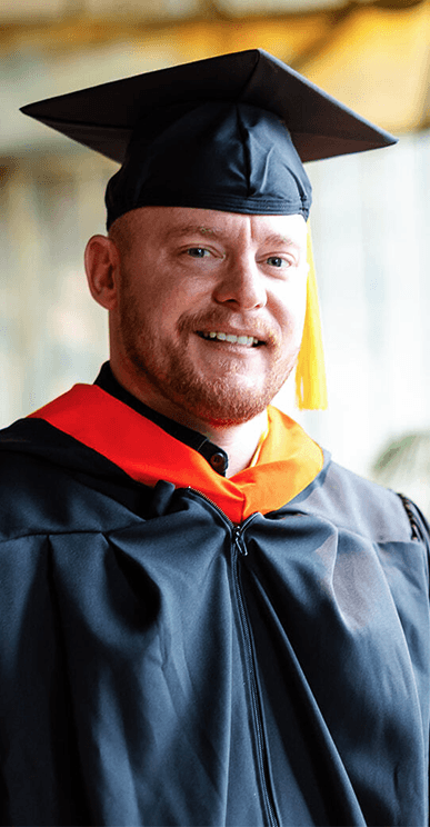 Graduate at ceremony