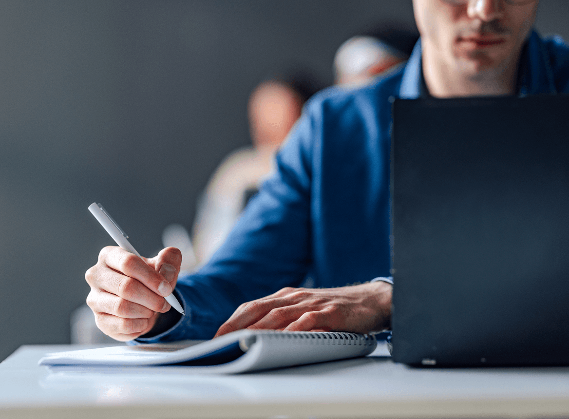 Close Up of Man Taking a Test