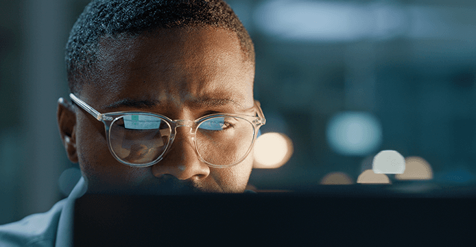 Man working at a computer